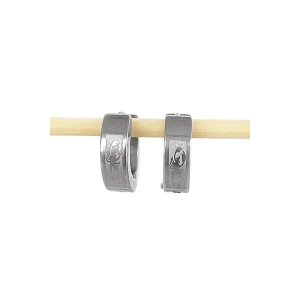 Gümüş Renk Akrep Desenli Unisex Halka Çelik  Küpe (Çift)