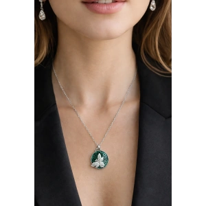 Gümüş Renk Arı Figürlü Çelik Kolye