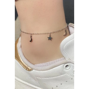 Gümüş Renk Ay Ve Yıldız Figürlü Halhal