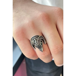 Gümüş Renk Ayarlanabilir Çelik Erkek Yüzük