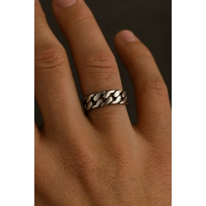 Gümüş Renk Ayarlanabilir Çelik Erkek Yüzük