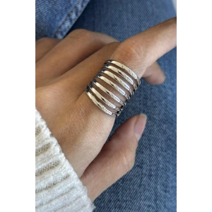 Gümüş Renk Ayarlanabilir Çelik Yüzük