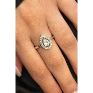 Gümüş Renk Ayarlanabilir Tektaş Yüzük