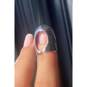 Gümüş Renk Ayarlanabilir Tırnak Yüzüğü