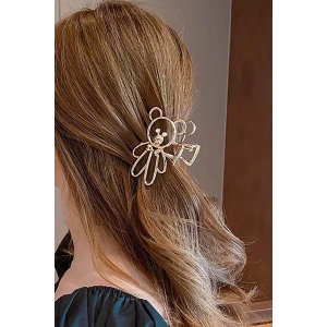 Gümüş Renk Ayıcık Figürlü Metal Mandal Toka