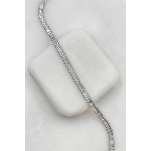 Gümüş Renk Baget Taşlı Bileklik