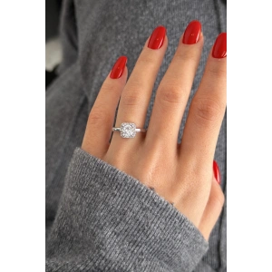 Gümüş Renk Baget Taşlı Yüzük (Ayarlanabilir)