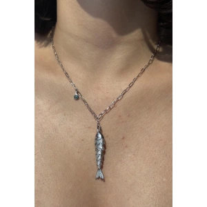 Gümüş Renk Balık Figürlü YSX Kolye