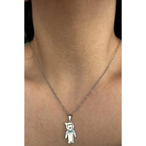 Gümüş Renk Bisisklet Figürlü Çelik Kolye