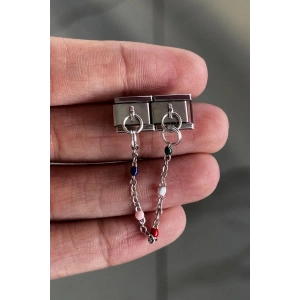 Gümüş Renk Boncuk Figürlü Çelik Nomination Charm (Çift