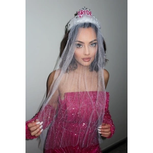 Gümüş Renk Bride To Be Duvak Detaylı Tarak Taç