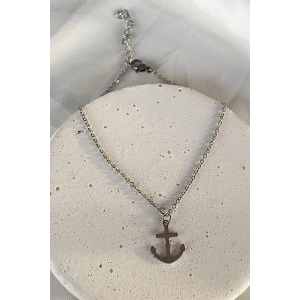 Gümüş Renk Çapa Figürlü Çelik Halhal