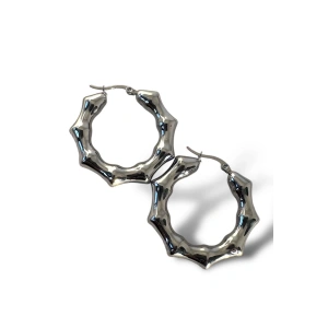 Gümüş Renk Çelik Halka Küpe (Çift)