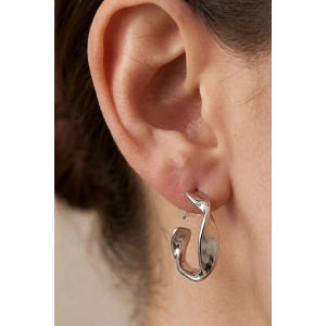 Gümüş Renk Çelik Halka Küpe (Çift)