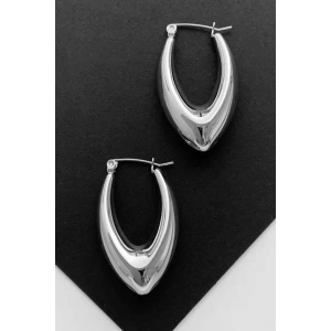 Gümüş Renk Çelik Halka Küpe (Çift)