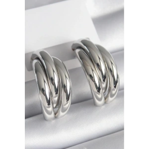 Gümüş Renk Çelik Küpe (Çift)