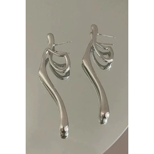 Gümüş Renk Çelik Küpe (Çift)