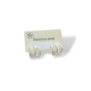 Gümüş Renk Çelik Küpe (Çift)