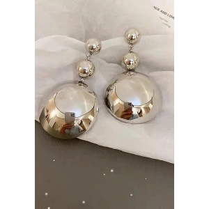 Gümüş Renk Çelik Küpe (Çift)