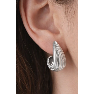 Gümüş Renk Çelik Küpe (Çift)