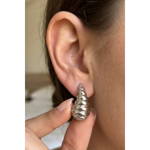 Gümüş Renk Çelik Küpe (Çift)