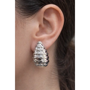 Gümüş Renk Çelik Küpe (Çift)