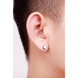 Gümüş Renk Çelik Mıknatıslı Küpe (Tek)