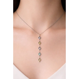 Gümüş Renk Çelik Y Kolye