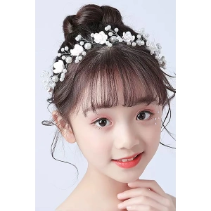 Gümüş Renk Çiçek Figürlü Saç Aksesuarı/ Alınlık