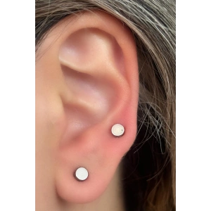 Gümüş Renk Delik Gerektirmeyen Cerrahi Mıknatıslı Çelik Piercing