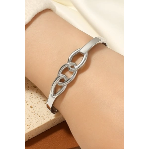 Gümüş Renk Düğüm Figürlü Kelepçe Bileklik