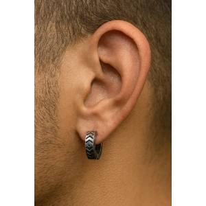 Gümüş Renk Erkek Çelik Küpe (Çift)