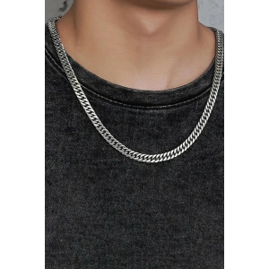 Gümüş Renk Erkek Zincir Çelik Kolye (50cm)