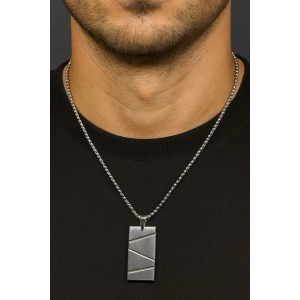 Gümüş Renk Erkek Zincir Çelik Kolye (60cm)