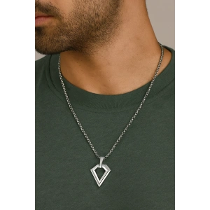 Gümüş Renk Erkek Zincir Çelik Kolye (60cm)