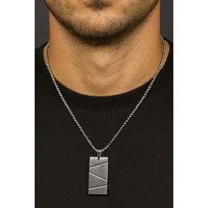 Gümüş Renk Erkek Zincir Çelik Kolye (60cm)