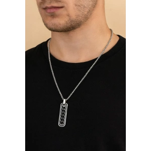 Gümüş Renk Erkek Zincir Çelik Kolye (60cm)