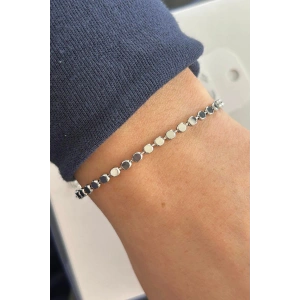 Gümüş Renk Ezme Pul Bileklik