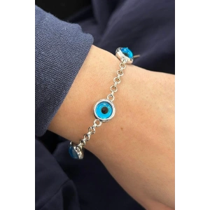 Gümüş Renk Göz Figürlü Bileklik