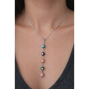 Gümüş Renk Göz Figürlü Çelik Y Kolye