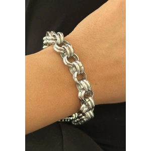 Gümüş Renk Halka Detaylı Çelik Bileklik