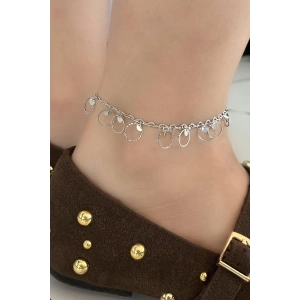 Gümüş Renk Halka Detaylı YSX Halhal