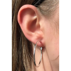 Gümüş Renk Halka Küpe