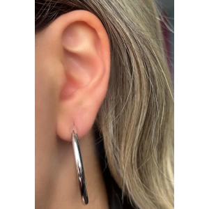 Gümüş Renk Halka Küpe