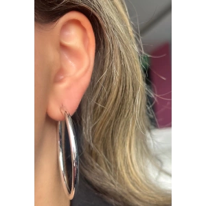 Gümüş Renk Halka Küpe