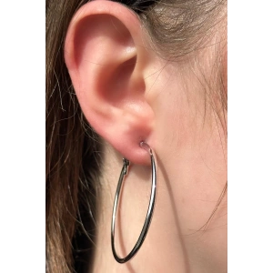 Gümüş Renk Halka Küpe