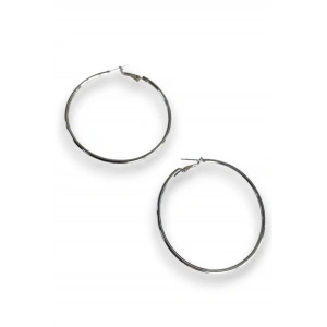 Gümüş Renk Halka Küpe 50MM (Çift)