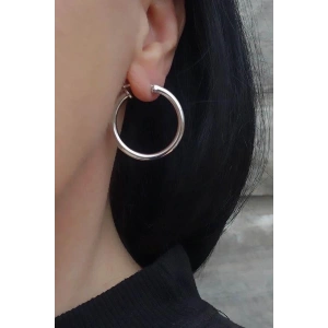 Gümüş Renk Halka Küpe (Çift)