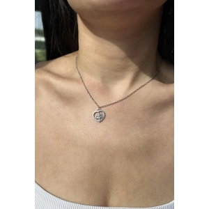 Gümüş Renk Hayat Ağacı Figürlü Çelik Kolye