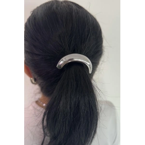 Gümüş Renk İnce Metal Detaylı Lastik Toka